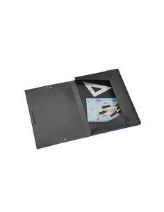 BOITE DE CLASSEMENT VIQUEL ART'BOX A3 PP CREATIV'GALLERY DOS 3CM FERMETURE ELASTIQUE COLORIS NOIR