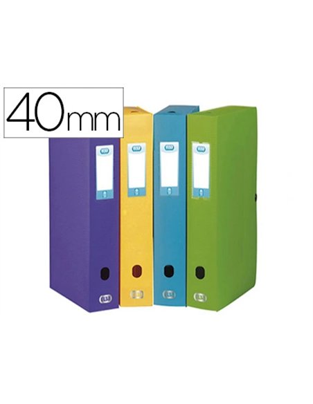 BOÎTE CLASSEMENT OXFORD MEMPHIS POLYPROPYLÈNE OPAQUE 7/10E DOS 40MM BOUTON PRESSION COLORIS ASSORTIS STYLE