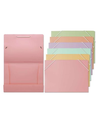 Chemise à rabats Bismark A5 - Polypropylène - Fermeture élastique - Couleurs pastel assorties