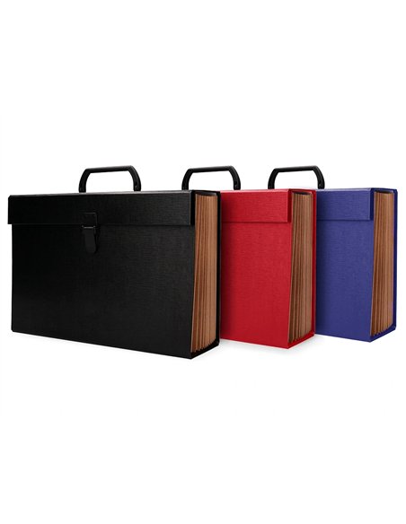 VALISETTE TRIEUR LIDERPAPEL À SOUFFLET 19 COMPARTIMENTS 25.5X390X120MM