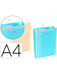 TRIEUR VIQUEL RAINBOW PASTEL POUR SAC A DOS 6 COMPARTIMENTS POLYPROPYLENE A4 25X33X3,5CM