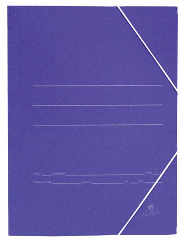Chemise simple Mariola en carton 500 g/m² - Dimensions 34 x 25 x 1 cm - Fermeture élastique - Bleu mat