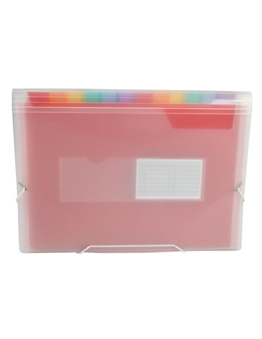 TRIEUR LIDERPAPEL SÉRIE SPECTRAFILE PP 700 MICRONS A5 148X210MM 13 COMPARTIMENTS COULEUR COLORIS FROSTY TRANSPARENT