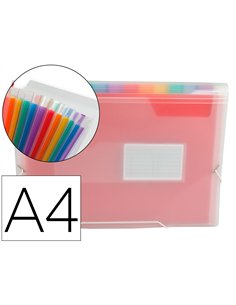 TRIEUR LIDERPAPEL SÉRIE SPECTRAFILE PP 700 MICRONS A4 210X297MM 13 COMPARTIMENTS COULEUR COLORIS FROSTY TRANSPARENT