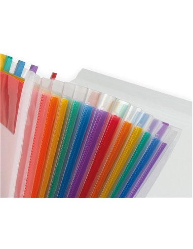 TRIEUR LIDERPAPEL SÉRIE SPECTRAFILE PP 700 MICRONS A4 210X297MM 13 COMPARTIMENTS COULEUR COLORIS FROSTY TRANSPARENT