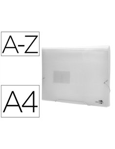 TRIEUR LIDERPAPEL POLYPROPYLÈNE A4 210X297MM 700 MICRONS 13 COMPARTIMENTS FERMETURE ÉLASTIQUE TRANSPARENT