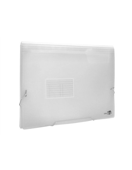 TRIEUR LIDERPAPEL POLYPROPYLÈNE A4 210X297MM 700 MICRONS 13 COMPARTIMENTS FERMETURE ÉLASTIQUE TRANSPARENT