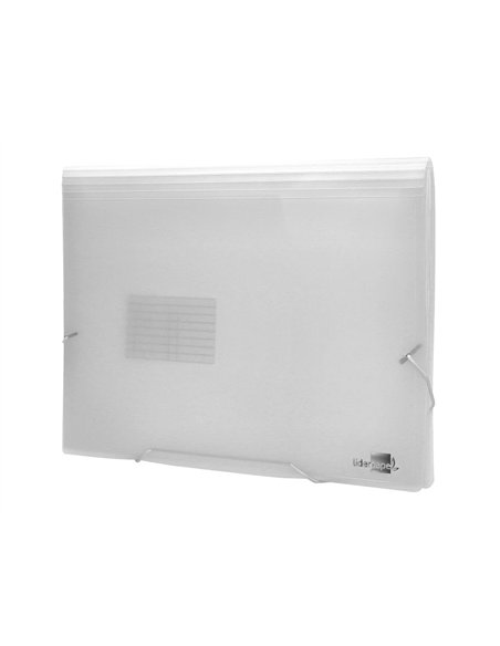 TRIEUR LIDERPAPEL POLYPROPYLÈNE A4 210X297MM 700 MICRONS 13 COMPARTIMENTS FERMETURE ÉLASTIQUE TRANSPARENT