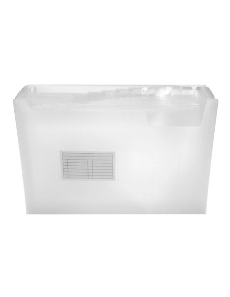 TRIEUR LIDERPAPEL POLYPROPYLÈNE A4 210X297MM 700 MICRONS 13 COMPARTIMENTS FERMETURE ÉLASTIQUE TRANSPARENT
