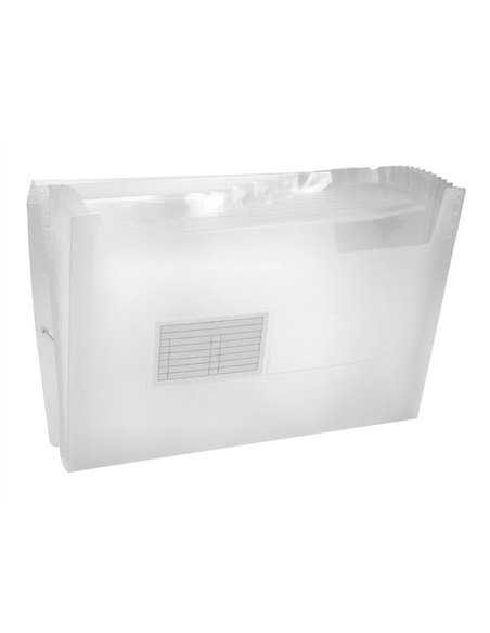 TRIEUR LIDERPAPEL POLYPROPYLÈNE A4 210X297MM 700 MICRONS 13 COMPARTIMENTS FERMETURE ÉLASTIQUE TRANSPARENT
