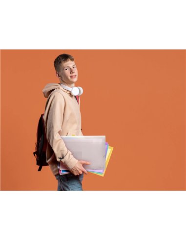 TRIEUR LIDERPAPEL POLYPROPYLÈNE A4 210X297MM 700 MICRONS 13 COMPARTIMENTS FERMETURE ÉLASTIQUE TRANSPARENT