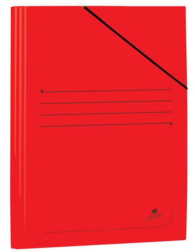Chemise Folio Mariola en carton plastifié 500 g/m² - Dimensions 34 x 25 cm - Fermeture élastique - Couleur rouge