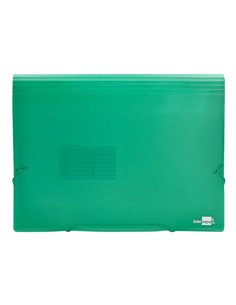 TRIEUR LIDERPAPEL POLYPROPYLÈNE A4 210X297MM 700 MICRONS 13 COMPARTIMENTS FERMETURE ÉLASTIQUE TRANSLUCIDE COLORIS VERT 2