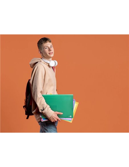 TRIEUR LIDERPAPEL POLYPROPYLÈNE A4 210X297MM 700 MICRONS 13 COMPARTIMENTS FERMETURE ÉLASTIQUE TRANSLUCIDE COLORIS VERT