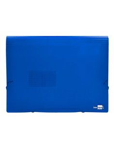 TRIEUR LIDERPAPEL POLYPROPYLÈNE A4 210X297MM 700 MICRONS 13 COMPARTIMENTS FERMETURE ÉLASTIQUE TRANSLUCIDE COLORIS BLEU 2