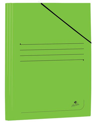 Chemise Folio Mariola en carton plastifié 500 g/m² - Dimensions 34 x 25 cm - Fermeture élastique - Couleur verte