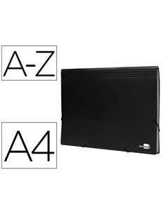 TRIEUR LIDERPAPEL POLYPROPYLENE A4 210X297 MM 700 MICRONS 13 COMPARTIMENTS FERMETURE  ELASTIQUE COLORIS NOIR OPAQUE