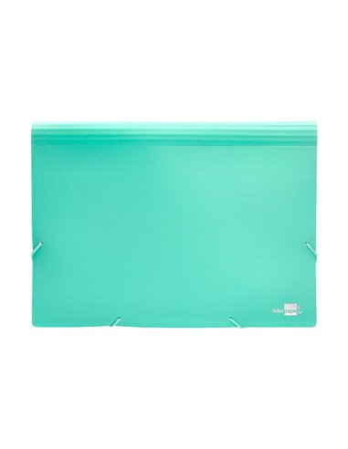 TRIEUR LIDERPAPEL POLYPRO A4 210X297MM 700 MICRONS 13 COMPARTIMENTS FERMETURE ELASTIQUE  COLORIS VERT POMME OPAQUE