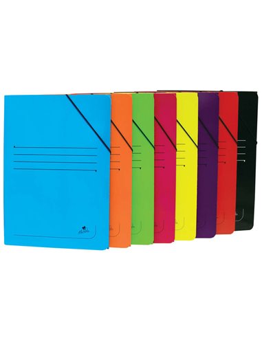 Chemise Folio Mariola en carton plastifié 500 g/m² - Dimensions 34 x 25 cm - Fermeture élastique - Couleurs assorties