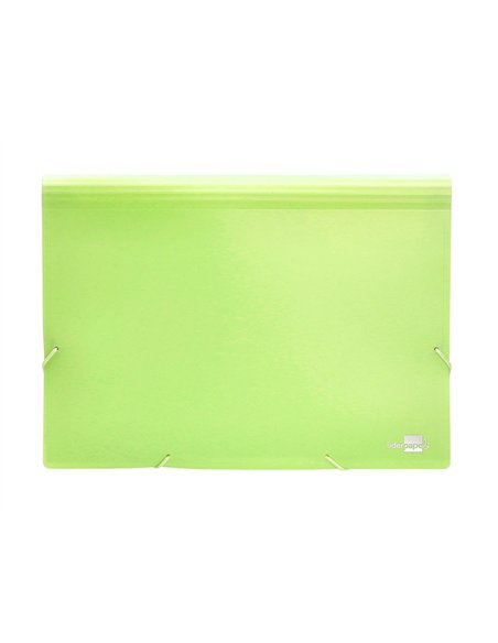 TRIEUR LIDERPAPEL POLYPRO A4 210X297MM 700 MICRONS 13 COMPARTIMENTS FERMETURE ELASTIQUE  COLORIS JAUNE FLUO OPAQUE