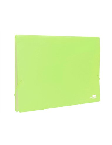 TRIEUR LIDERPAPEL POLYPRO A4 210X297MM 700 MICRONS 13 COMPARTIMENTS FERMETURE ELASTIQUE  COLORIS JAUNE FLUO OPAQUE