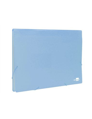 TRIEUR LIDERPAPEL POLYPRO A4 210X297MM 700 MICRONS 13 COMPARTIMENTS FERMETURE ELASTIQUE  COLORIS BLEU CIEL OPAQUE