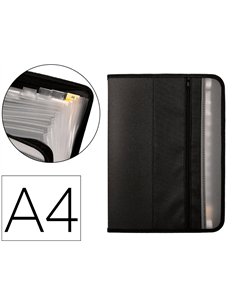 TRIEUR LIDERPAPEL 13 COMPARTIMENTS POLYPRO A4  FERMETURE ECLAIR COLORIS NOIR
