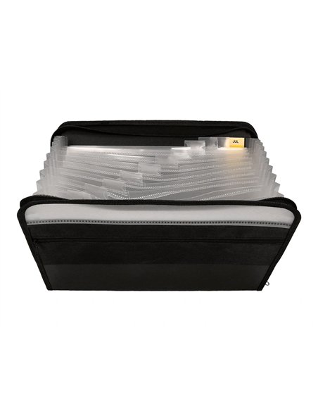 TRIEUR LIDERPAPEL 13 COMPARTIMENTS POLYPRO A4  FERMETURE ECLAIR COLORIS NOIR
