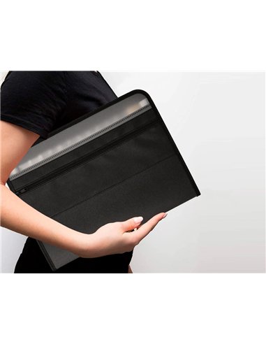 TRIEUR LIDERPAPEL 13 COMPARTIMENTS POLYPRO A4  FERMETURE ECLAIR COLORIS NOIR