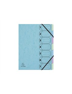 TRIEUR HARMONIKA EXACOMPTA AQUAREL A4 7 COMPARTIMENTS  FERMETURE ELASTIQUE COLORIS ASSORTIS