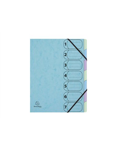 TRIEUR HARMONIKA EXACOMPTA AQUAREL A4 7 COMPARTIMENTS  FERMETURE ELASTIQUE COLORIS ASSORTIS