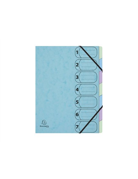 TRIEUR HARMONIKA EXACOMPTA AQUAREL A4 7 COMPARTIMENTS  FERMETURE ELASTIQUE COLORIS ASSORTIS