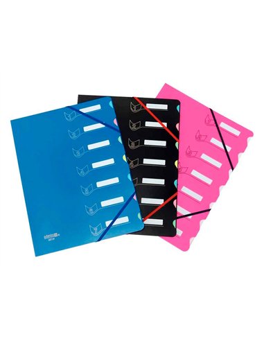 TRIEUR EXTENDOS COUVERTURE BLANCHE IMPRIMEE DOS  EXTENSIBLE. COLORIS BLANC.  FORMAT 24X32CM. 7 CASES