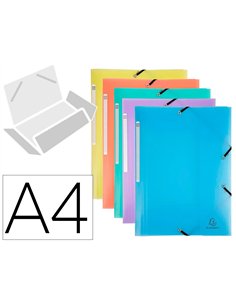 TRIEUR EXACOMPTA POLYPROPYLENE 3 RABATS  CHROMALINE PASTEL 6  COMPARTIMENTS