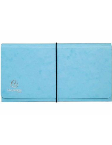 TRIEUR EXACOMPTA POCKET 6 COMPARTIMENTS CARTE LUSTREE 26X13CM COLORIS AQUAREL ASSORTIS BLEU CORAIL MAUVE