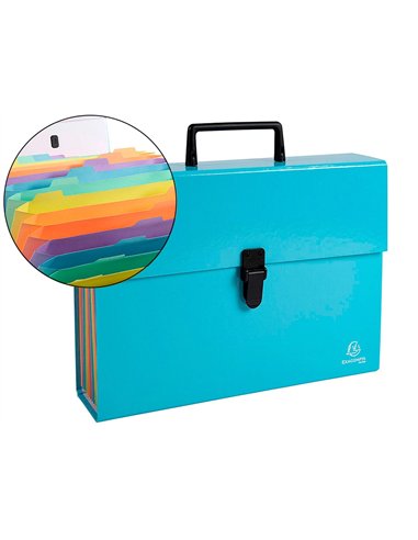 TRIEUR EXACOMPTA FAMILIAL A POIGNEE AQUAREL ASSORTIE 18 COMPARTIMENTS