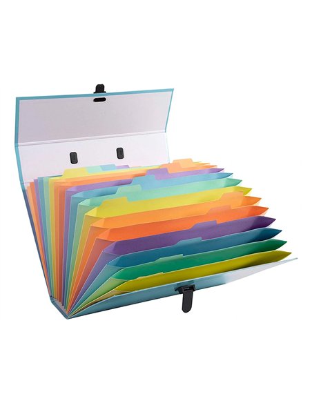 TRIEUR EXACOMPTA FAMILIAL A POIGNEE AQUAREL ASSORTIE 18 COMPARTIMENTS