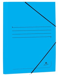 Chemise à rabats Mariola en carton couché 500 g/m² - Dimensions 34 x 25 x 1 cm - Fermeture par élastique - Couleur bleue