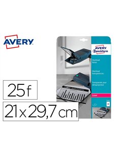 TRANSPARENTS AVERY 90 MICRONS A4 LASER POCHETTE DE 25