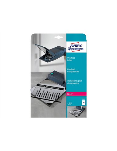 TRANSPARENTS AVERY 90 MICRONS A4 LASER POCHETTE DE 25