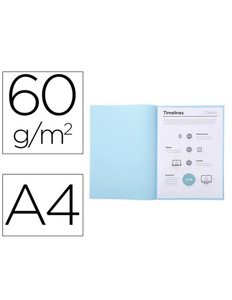 SOUS-CHEMISE EXACOMPTA SUPER 220X310MM 60G COLORIS BLEU CLAIR PACK 250 UNITÉS