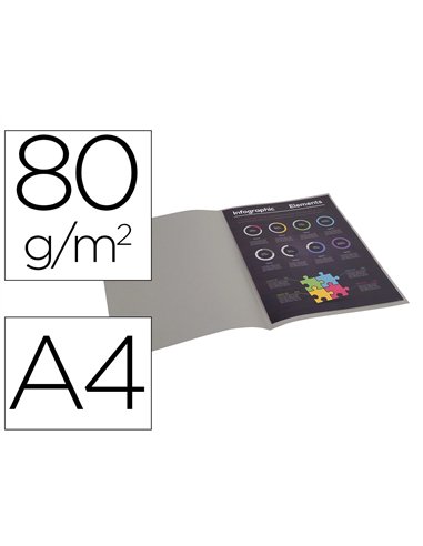 SOUS-CHEMISE EXACOMPTA ROCK'S 220X310MM 80G COLORIS GRIS PACK 100 UNITÉS