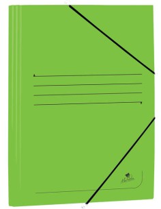 Chemise à rabats Mariola en carton couché 500 g/m² - Dimensions 34 x 25 x 1 cm - Fermeture par élastique - Couleur verte