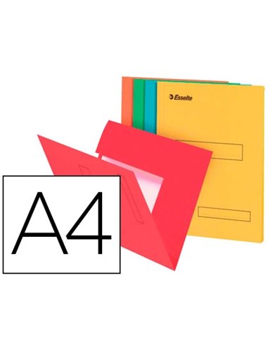 SOUS-CHEMISE ESSELTE CARTON KRAFT 160G 230X310MM A4 2 RABATS COLORIS ASSORTIS