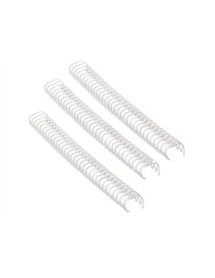 RELIURE MÉTALLIQUE FELLOWES RELIEUR PAS 3:1 34 BOUCLES A4 1/4 IN DIAMÈTRE 6.4MM COLORIS BLANC BOÎTE 100 UNITÉS