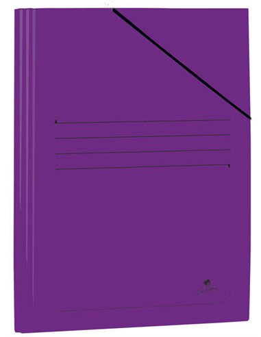 Chemise Folio Mariola en carton plastifié 500 g/m² - Dimensions 34 x 25 cm - Fermeture élastique - Couleur violette