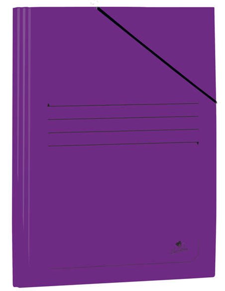 Chemise Folio Mariola en carton plastifié 500 g/m² - Dimensions 34 x 25 cm - Fermeture élastique - Couleur violette