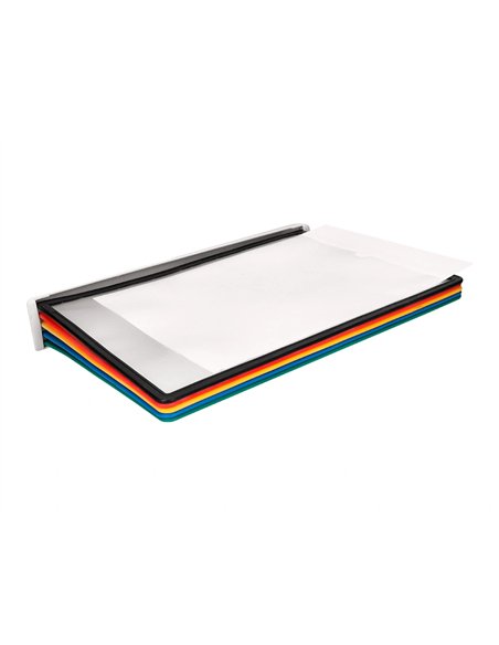 PUPITRE MURAL LIDERPAPEL EN PLASTIQUE A4 10 POCHES DE COLORIS ASSORTIS