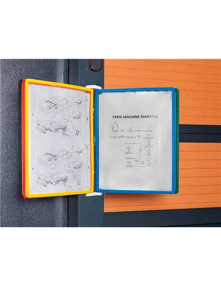 PUPITRE MURAL LIDERPAPEL EN PLASTIQUE A4 10 POCHES DE COLORIS ASSORTIS