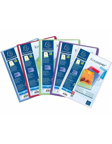 PROTEGE-DOCUMENTS PERSONNALISABLE EXACOMPTA POLYPROPYLENE SEMI-RIGIDE 24X32CM 200 VUES COLORIS